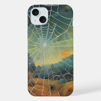 Digital art, spiderweb, spiders iPhone 15 plus case
