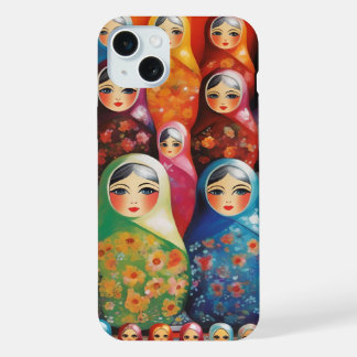 Digital art, stacking dolls iPhone 15 plus case