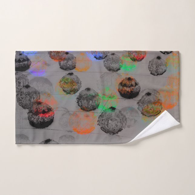 Digital art with round brush strokes. hand towel (Hand Towel)