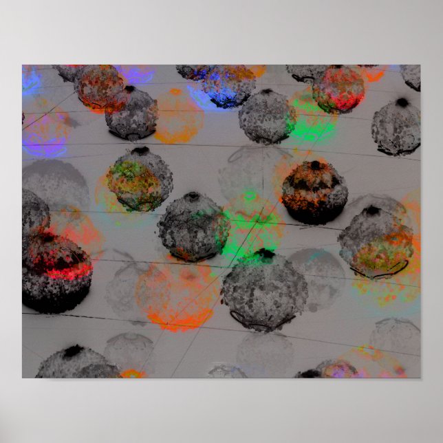 Digital art with round brush strokes. poster (Front)