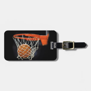 Digital Artwork Basketball Neck Tie Luggage Tag