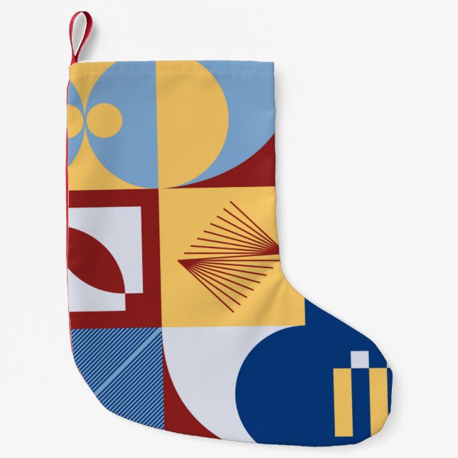 Digital artwork graphic design of simple pattern m small christmas stocking (Front)