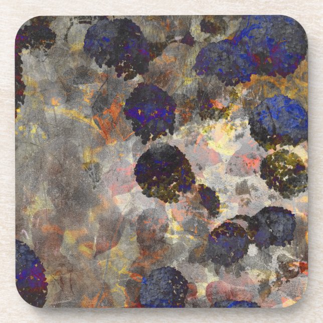 Digital background art of floral / flower pattern coaster (Front)