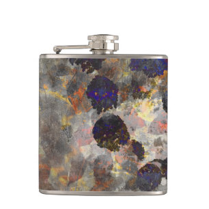 Digital background art of floral / flower pattern hip flask