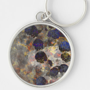 Digital background art of floral / flower pattern keychain