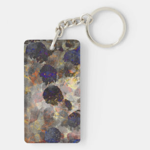 Digital background art of floral / flower pattern keychain