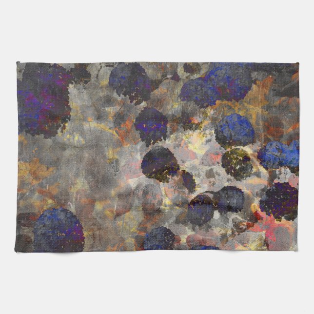 Digital background art of floral / flower pattern kitchen towel (Horizontal)