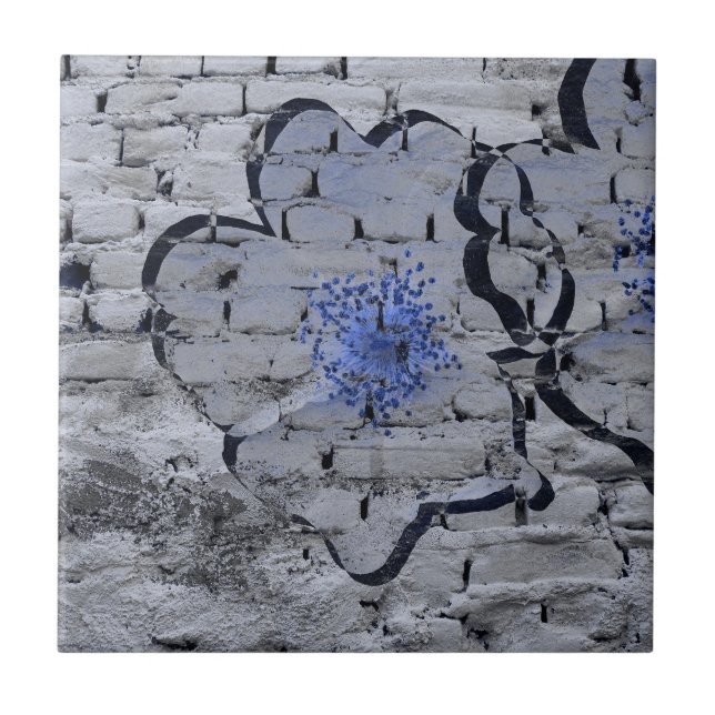 Digital background art of floral / flower pattern tile (Front)