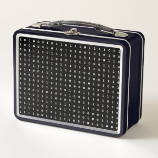Digital Binary Art Metal Lunch Box