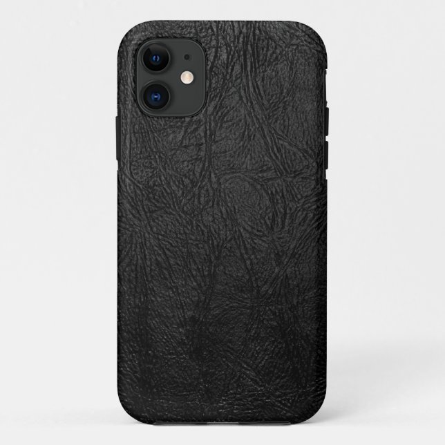 Digital Black Leather Case-Mate iPhone Case (Back)