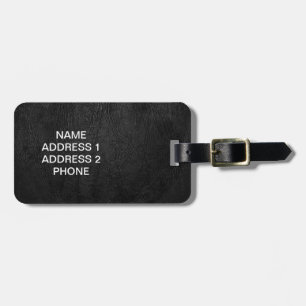 Digital Black Leather Luggage Tag