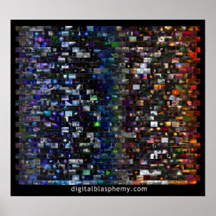 Digital Blasphemy Spectrum Mosaic (Black) Poster