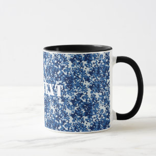 Digital Blue Military Pattern Mug