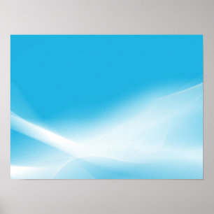 DIGITAL BLUE SKY WHITE CLOUDS SWIRLS RANDOM POSTER