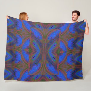 Digital Butterfly Blue 1 Fleece Blanket