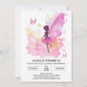 Digital Butterfly Fairy Tale Birthday Charm Invitation