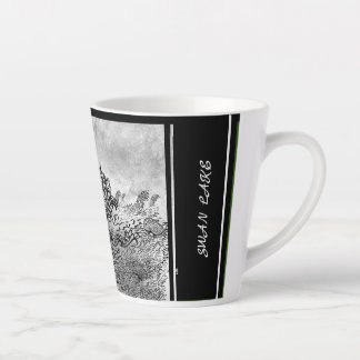 Digital calligraphy Swan Lake LS Latte Mug