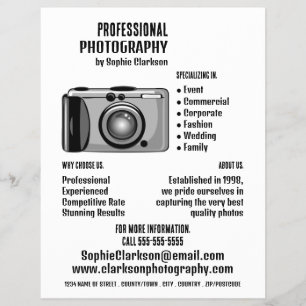 Digital Camera Icon Photographer, Photography Hire Flyer