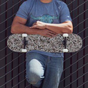 Digital Camo – Black-Grey SM camo pattern Skateboard