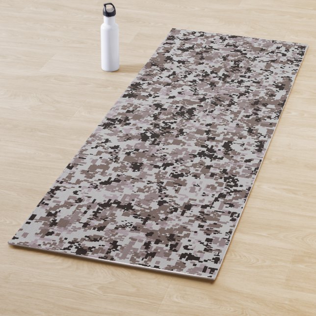 Digital Camo – Black-Grey SM camo pattern Yoga Mat (In Situ)