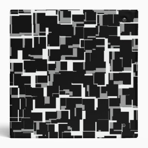 Digital Camo Black White Grey Pattern Binder