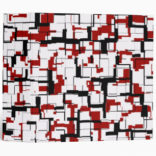Digital Camo Black White Red Pattern Binder