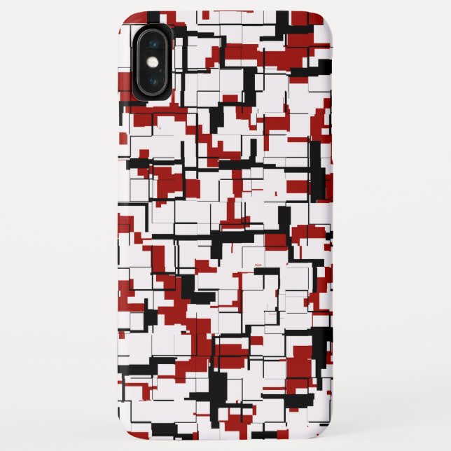 Digital Camo Black White Red Pattern Case-Mate iPhone Case (Back)