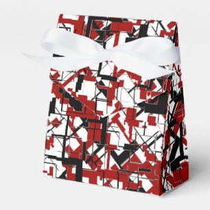 Digital Camo Black White Red Pattern Favor Box