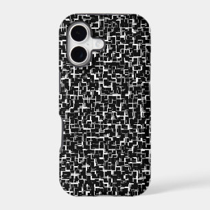 Digital Camo Black White Yellow Pattern