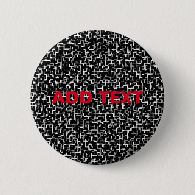 Digital Camo Black White Yellow Pattern 2 Inch Round Button (Front)