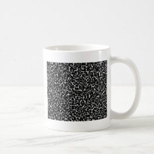 Digital Camo Black White Yellow Pattern Coffee Mug