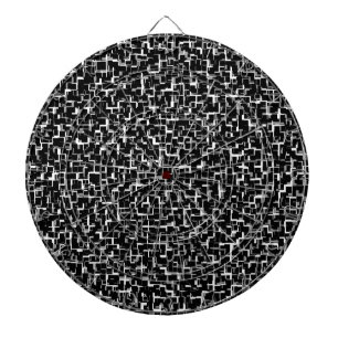 Digital Camo Black White Yellow Pattern Dartboard