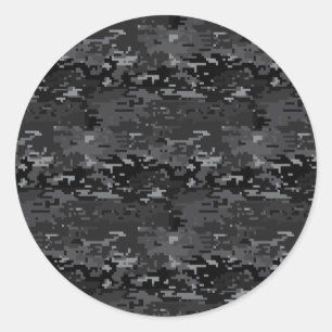 Digital Camo Classic Round Sticker