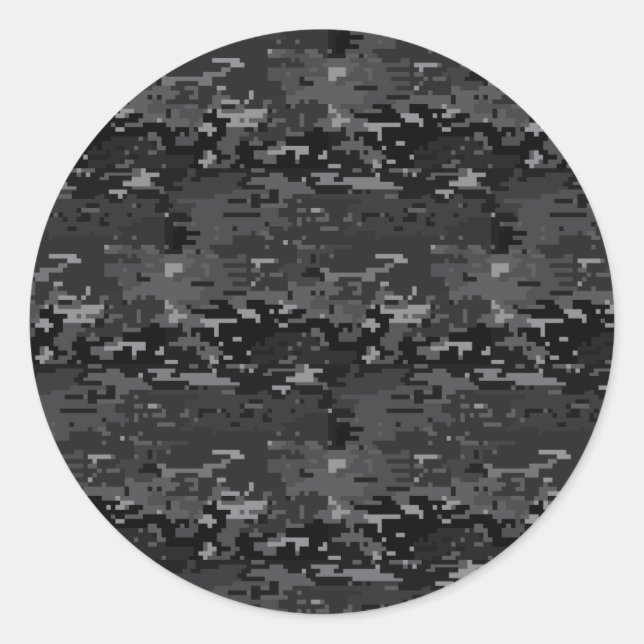 Digital Camo Classic Round Sticker (Front)