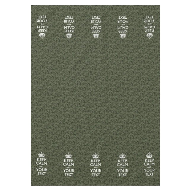 Digital Camo Keep Calm And Your Text Tablecloth (Front)