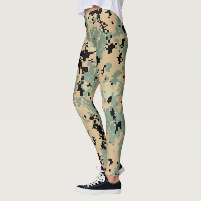 Digital Camo – Large camo pattern Leggings (Left)