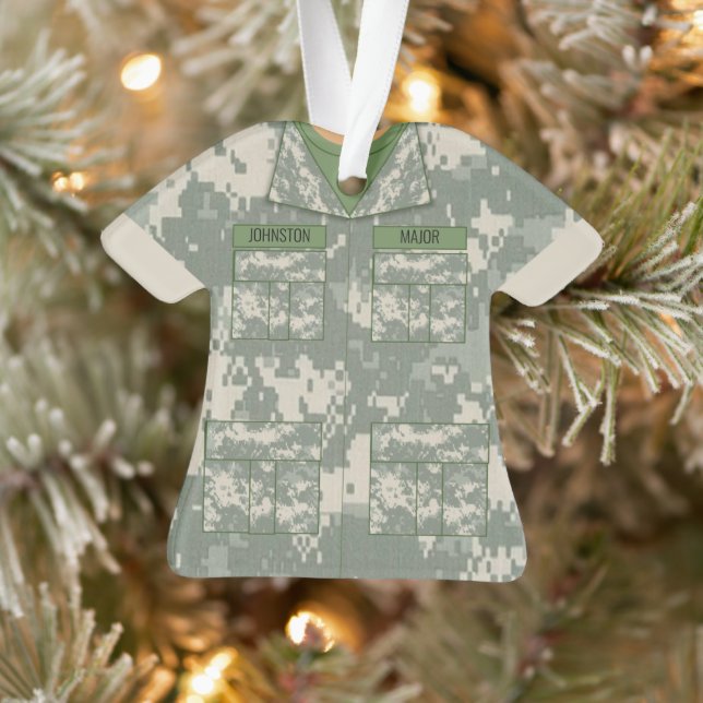Digital Camo Military Personalized Occupation Ornament (Tree)