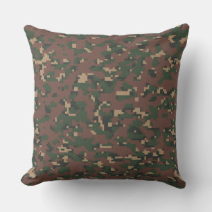 Digital Camo Pixels Throw Pillow