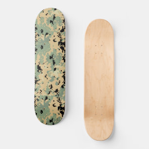 Digital Camo – Tan-Green LG camo pattern Skateboard