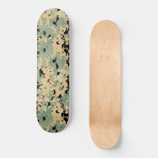 Digital Camo – Tan-Green LG camo pattern Skateboard