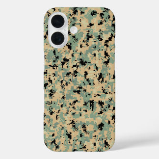 Digital Camo – Tan-Green SM camo pattern iPhone 16 Case