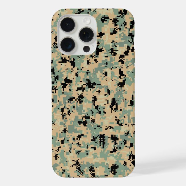 Digital Camo – Tan-Green SM camo pattern iPhone Case (Back)