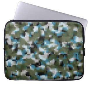 Digital Camo Winter Lake Laptop Sleeve