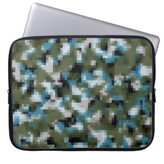 Digital Camo Winter Lake Laptop Sleeve