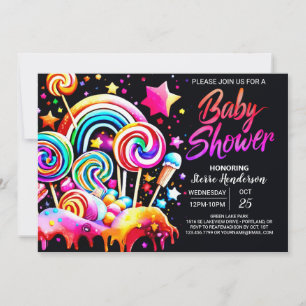 Digital Candyland Baby Shower Invitation
