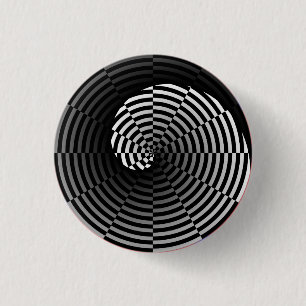 Digital Chequered Yin Yang by Kenneth Yoncich 1 Inch Round Button