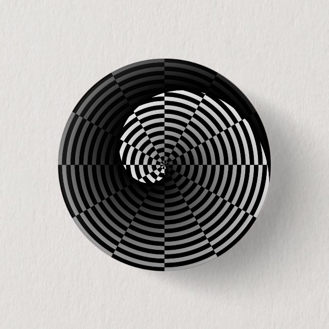 Digital Chequered Yin Yang by Kenneth Yoncich 1 Inch Round Button (Front)