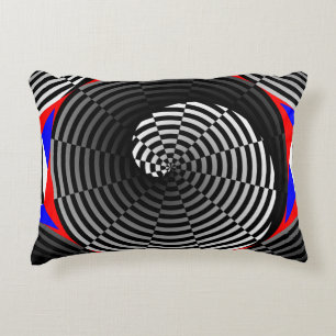 Digital Chequered Yin Yang by Kenneth Yoncich Accent Pillow