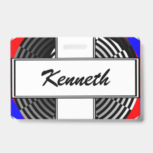 Digital Chequered Yin Yang by Kenneth Yoncich Badge