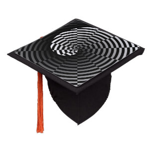 Digital Chequered Yin Yang by Kenneth Yoncich Graduation Cap Topper